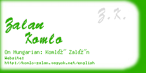 zalan komlo business card